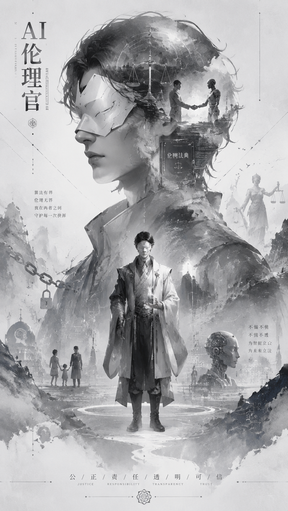 双重曝光角色叙事海报