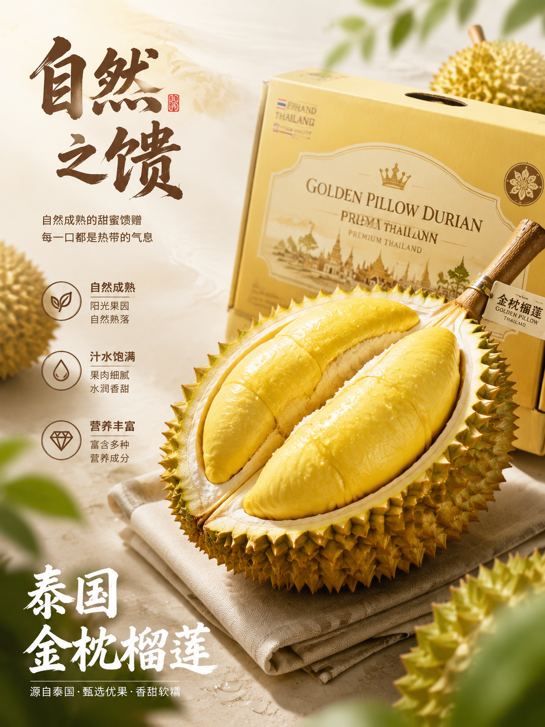 高端中式生鲜电商海报