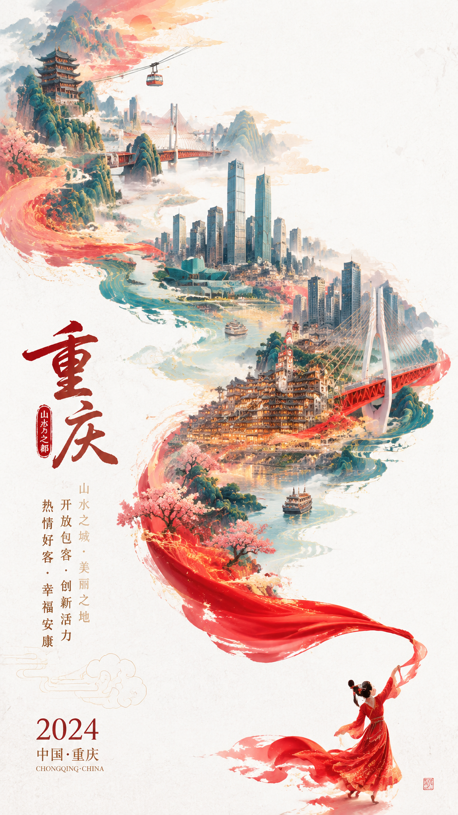 双重曝光城市宣传海报